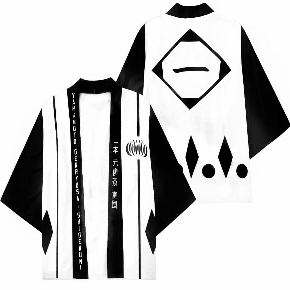 Bleach Captain Coat - Kimono Japonês Harajuku Estampado Anime Cosplay