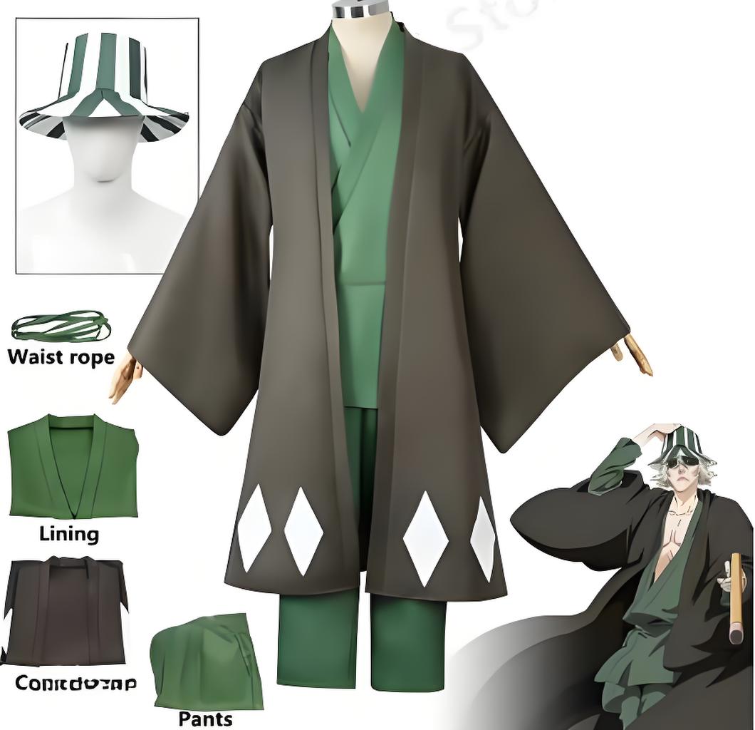 Bleach Captain Coat - Anime quente lixívia cosplay urahara kisuke