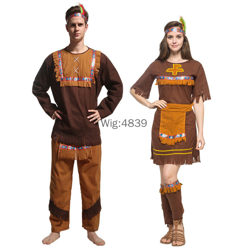 Anime Cosplay Couple - Traje de halloween adulto casal indiano