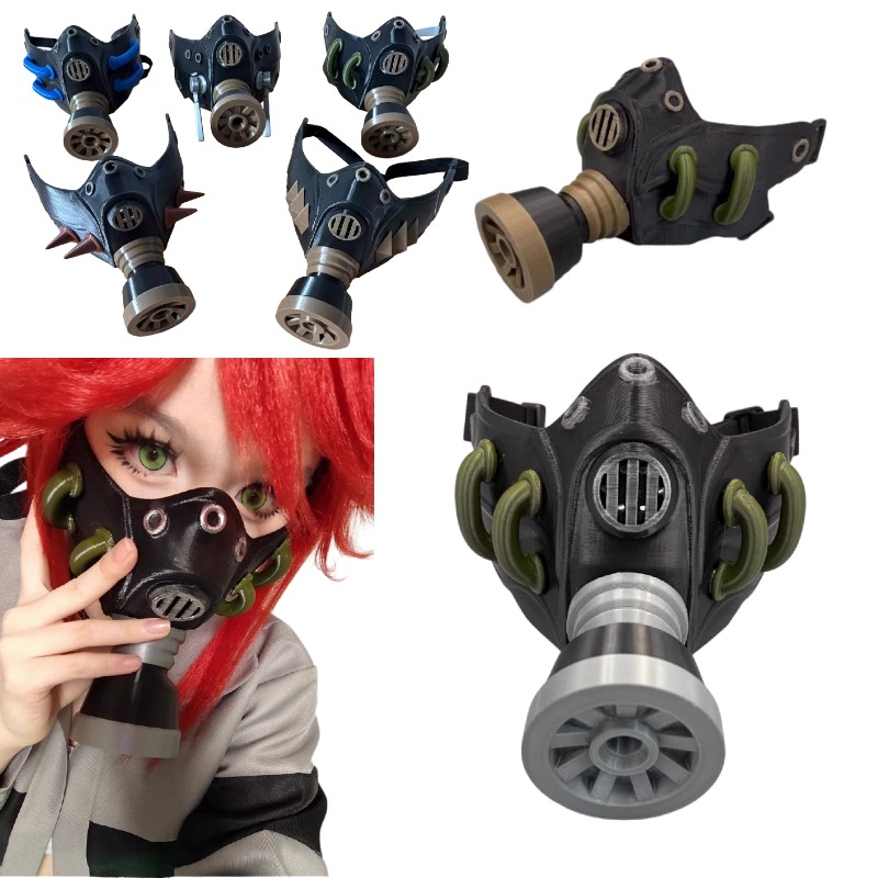 Anime Cosplay With Mask - Máscara de Gás Preta 3D Impressa