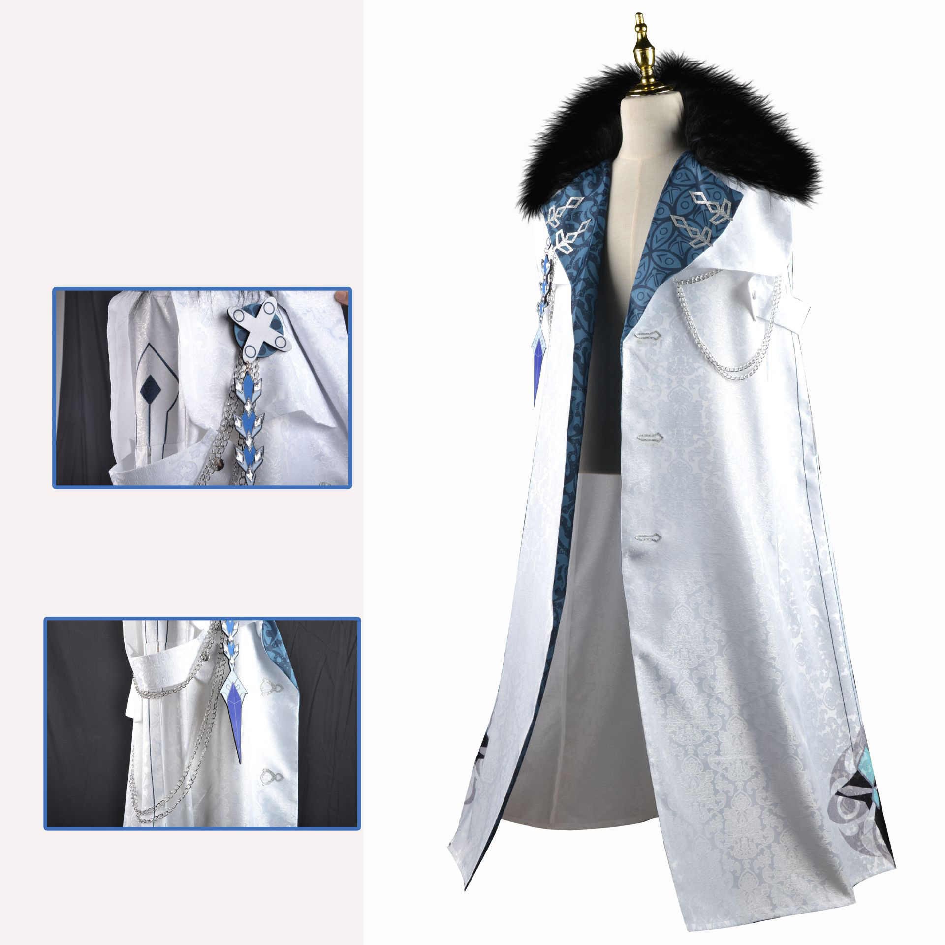Fatui harbinger cosplay traje  - Bleach Captain Coat avaliação e preço